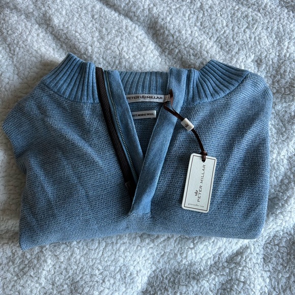 Peter Millar Sky Blue Knit with Zipper Accent - Picture 4 of 7